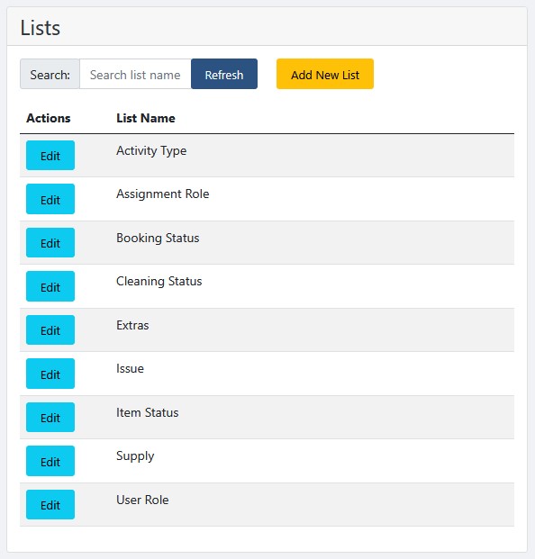 AirBnB Booking Calendar - Data And List Management